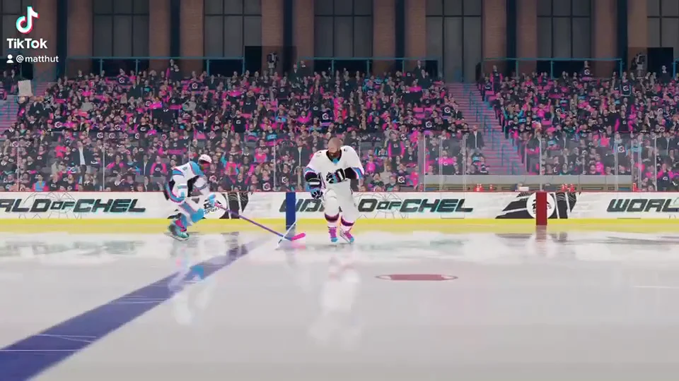 Still from Matt Hut’s huge hit: a skater moving up the ice